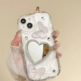 Butterfly Glitter Phone Case with Mirror
